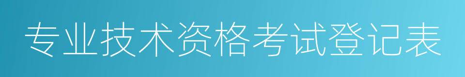 专业技术资格考试登记表的同义词