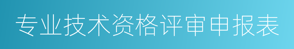 专业技术资格评审申报表的同义词