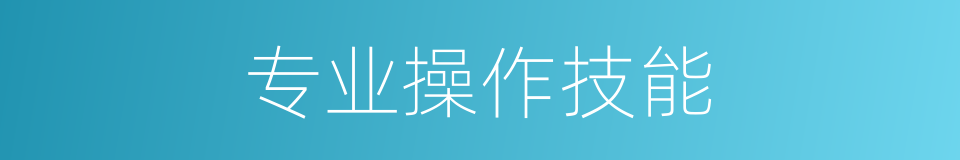 专业操作技能的同义词