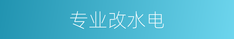 专业改水电的同义词