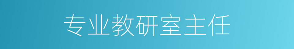 专业教研室主任的同义词