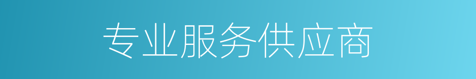 专业服务供应商的同义词