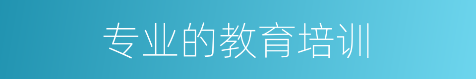 专业的教育培训的同义词