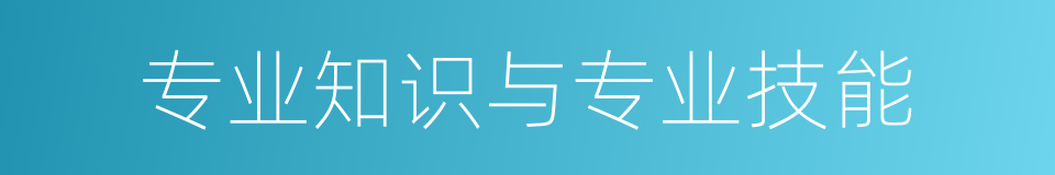 专业知识与专业技能的同义词