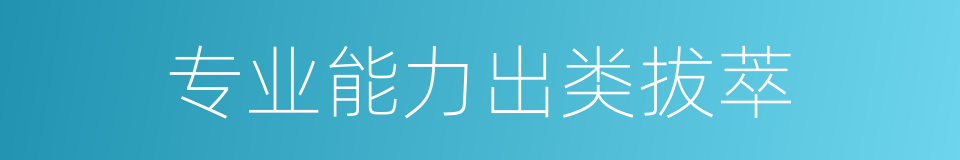 专业能力出类拔萃的同义词
