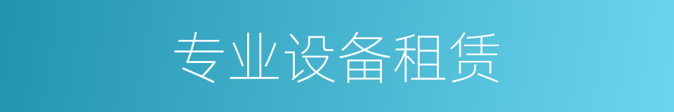 专业设备租赁的同义词
