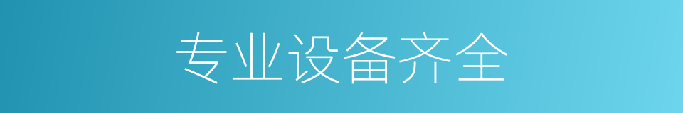 专业设备齐全的同义词