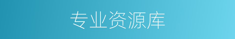 专业资源库的同义词