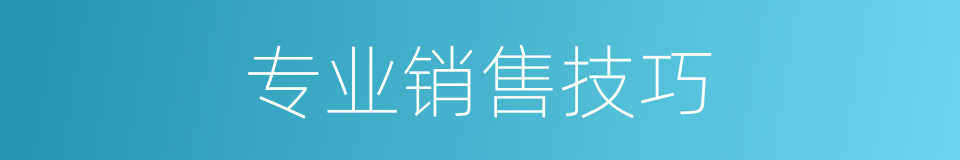专业销售技巧的同义词