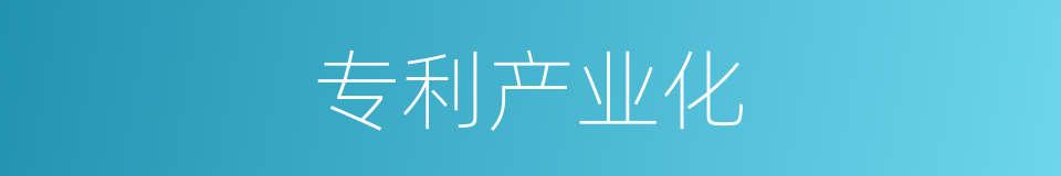 专利产业化的同义词