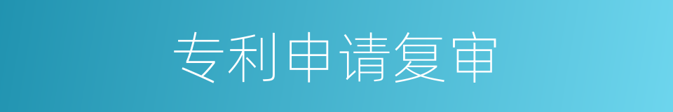 专利申请复审的同义词