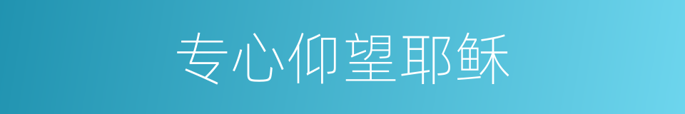 专心仰望耶稣的同义词