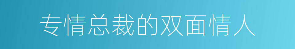 专情总裁的双面情人的同义词