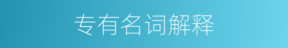 专有名词解释的意思