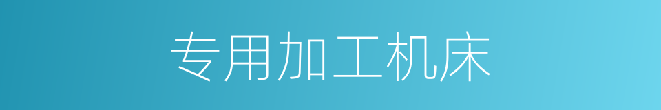专用加工机床的同义词