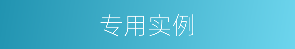 专用实例的同义词