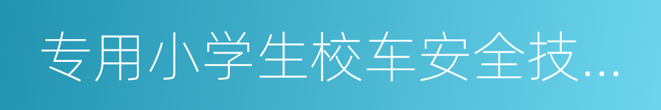 专用小学生校车安全技术条件的同义词