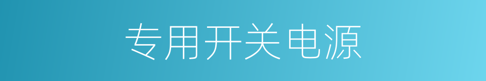 专用开关电源的同义词