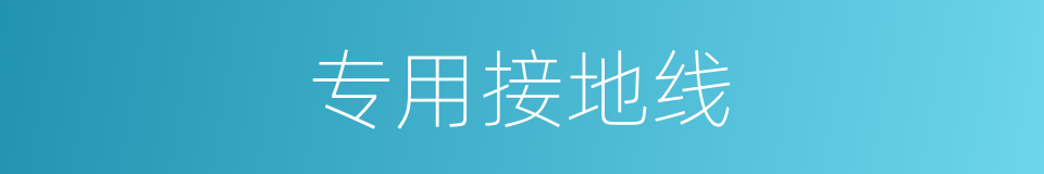 专用接地线的同义词