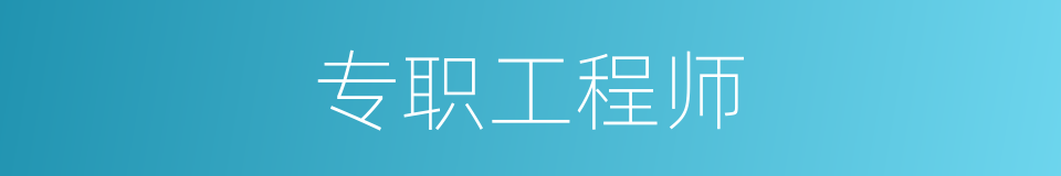 专职工程师的同义词