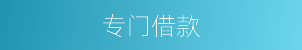 专门借款的同义词