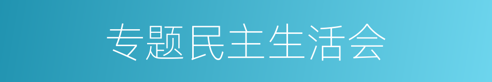 专题民主生活会的同义词