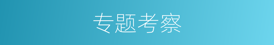 专题考察的同义词