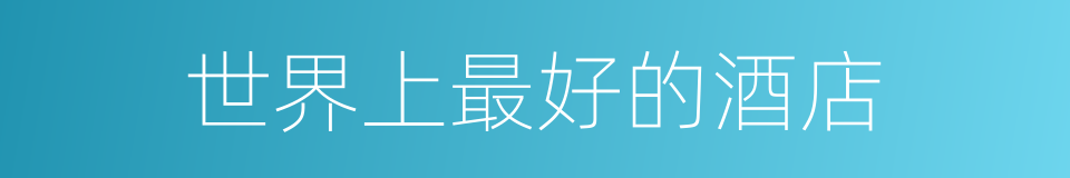 世界上最好的酒店的同义词