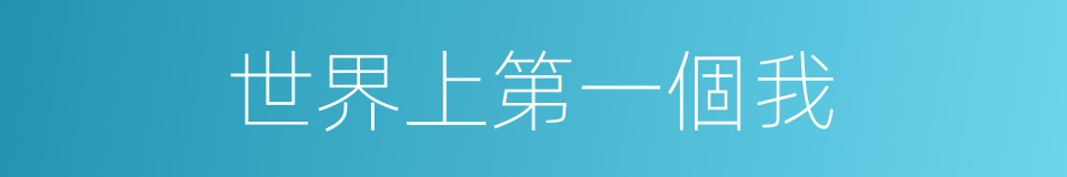 世界上第一個我的同義詞