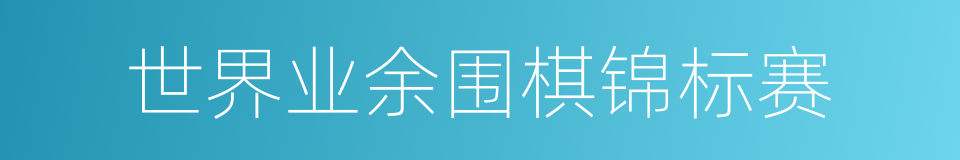 世界业余围棋锦标赛的同义词