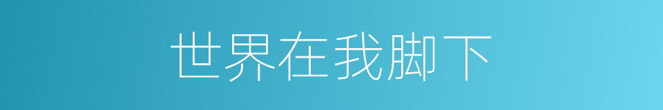 世界在我脚下的同义词