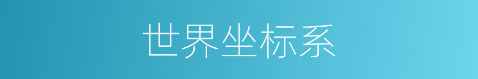 世界坐标系的同义词