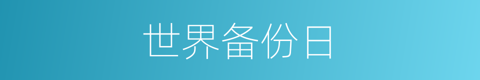 世界备份日的同义词