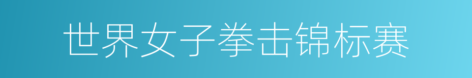 世界女子拳击锦标赛的同义词