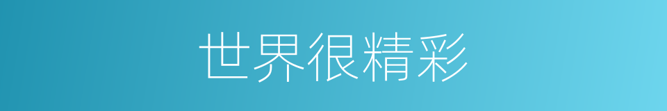 世界很精彩的同义词