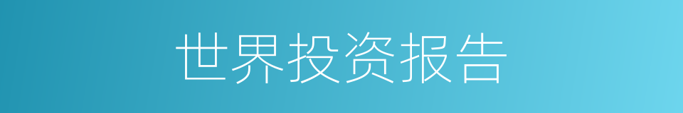 世界投资报告的同义词