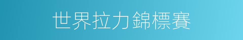 世界拉力錦標賽的同義詞