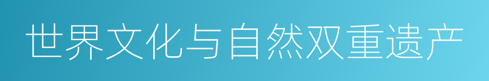 世界文化与自然双重遗产的同义词