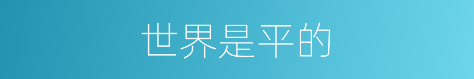 世界是平的的同义词
