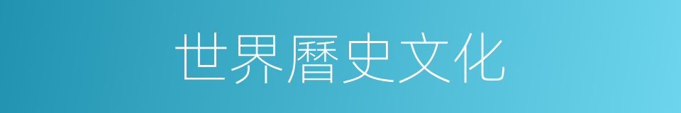世界曆史文化的同義詞