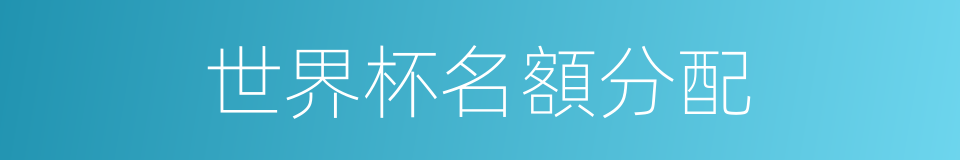世界杯名額分配的同義詞