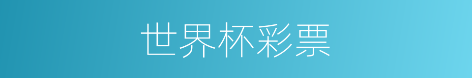 世界杯彩票的同义词