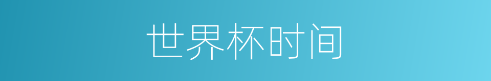 世界杯时间的同义词