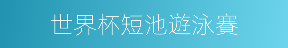 世界杯短池遊泳賽的同義詞