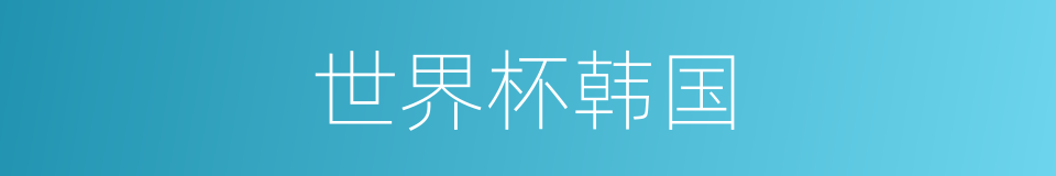 世界杯韩国的同义词