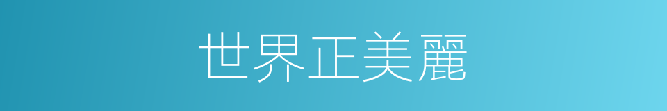 世界正美麗的同義詞