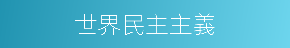 世界民主主義的同義詞