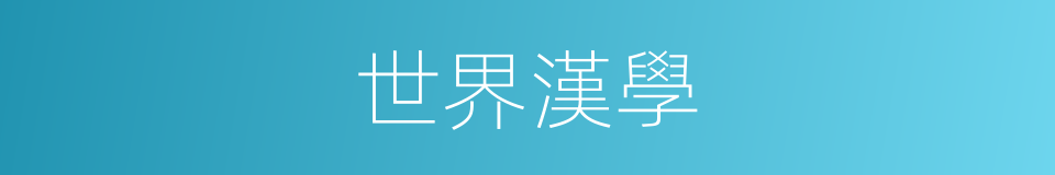 世界漢學的同義詞