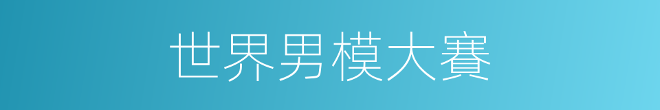 世界男模大賽的同義詞