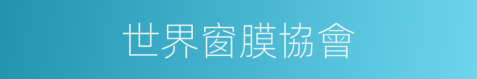 世界窗膜協會的同義詞